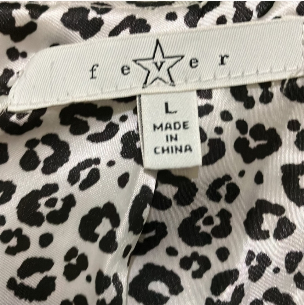 Fever‎ Colorblock white/black Faux Fur coat size Large Animal Print Lined - Picture 4 of 7